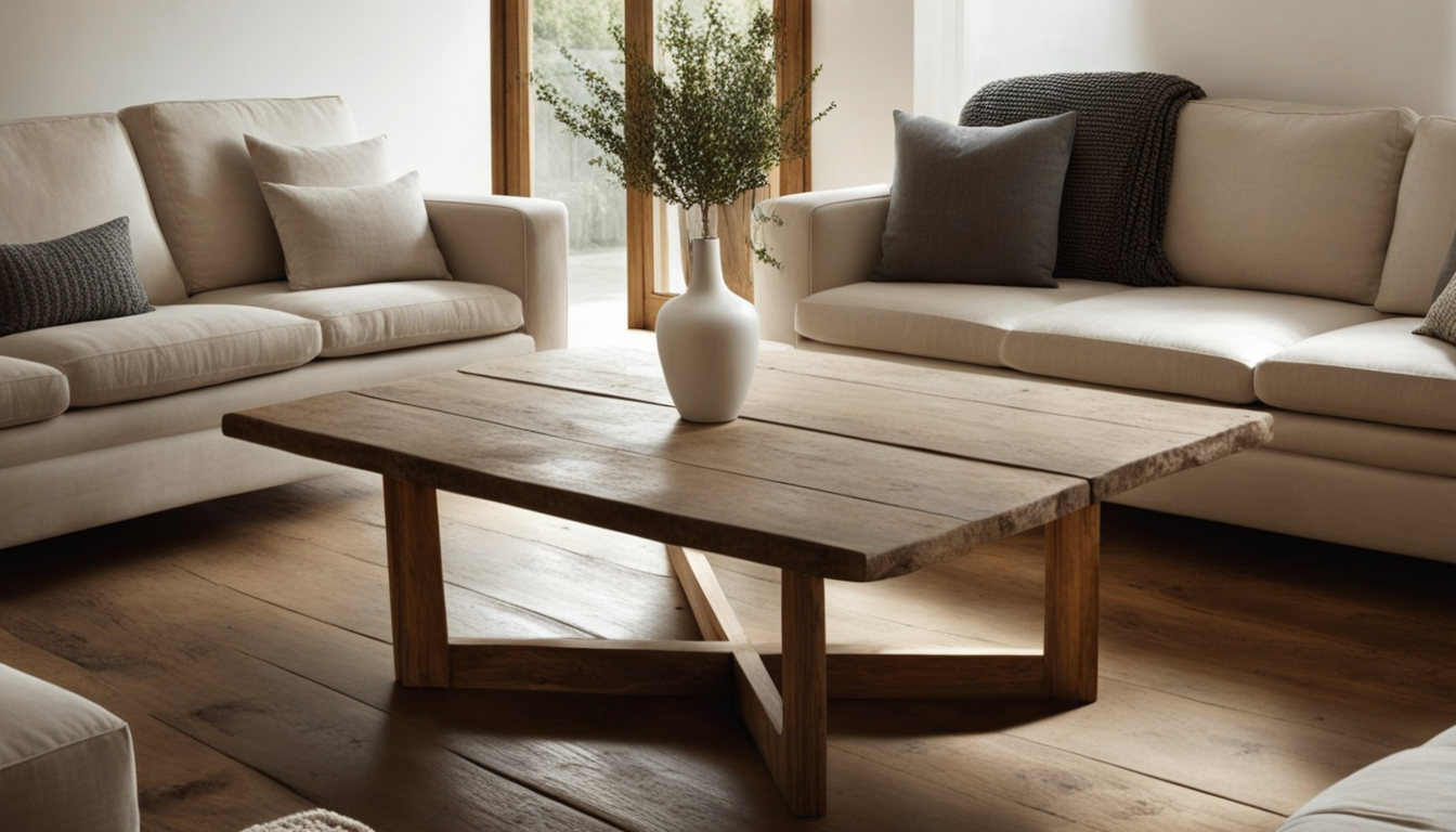 Mesa de Centro Lucia — Madera Maciza Estilo Moderno
