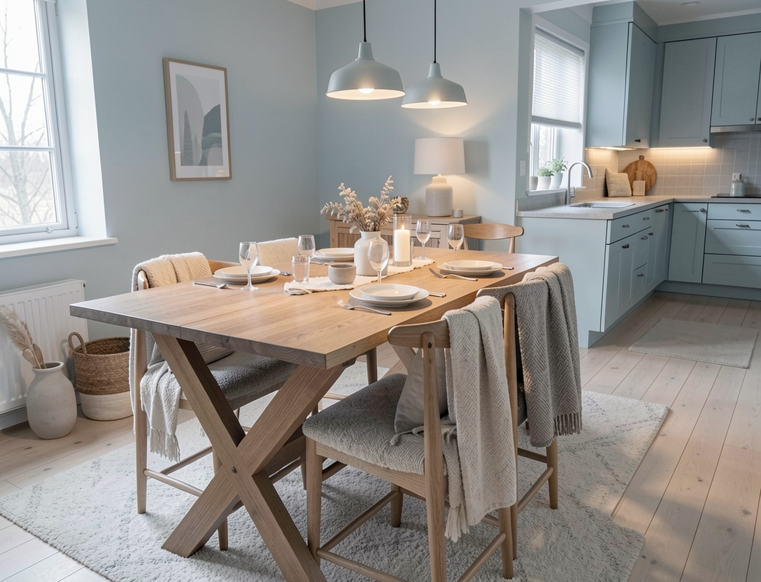 Mesa de Comedor Michel — Madera Maciza Diseño Moderno